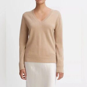 Vince Weekend Cashmere V-Neck Sweater Women's Camel Size: Large MSRP $325.00